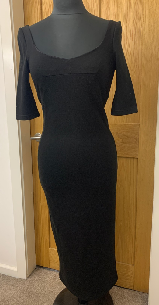 Dolce and Gabbana D&G black wool silk pencil Dress IT40 UK8 US4 EU34