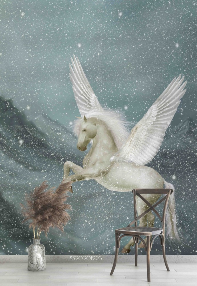 3D Starry Sky Pegasus Illustration Wall Murals Wallpaper Murals Wall Sticker
