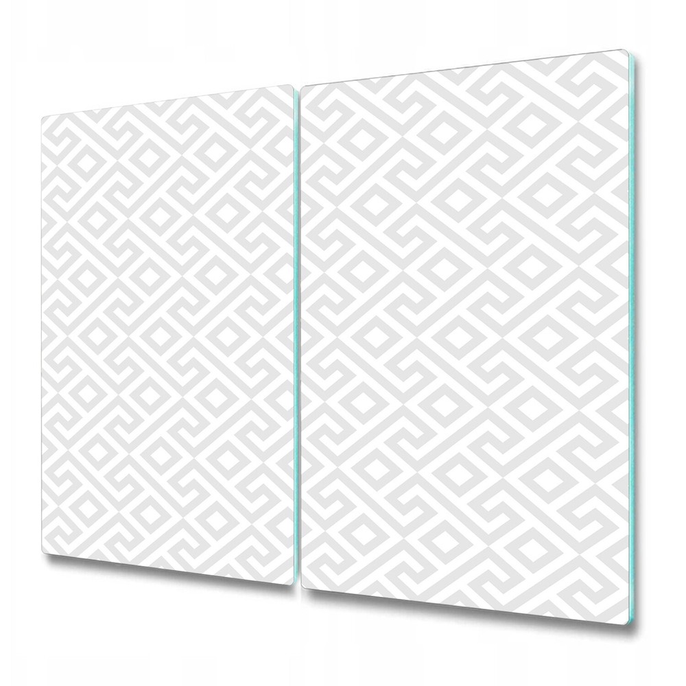 Glass Surface Protector Vector Greek ornament Meander grey & white 2x30x52