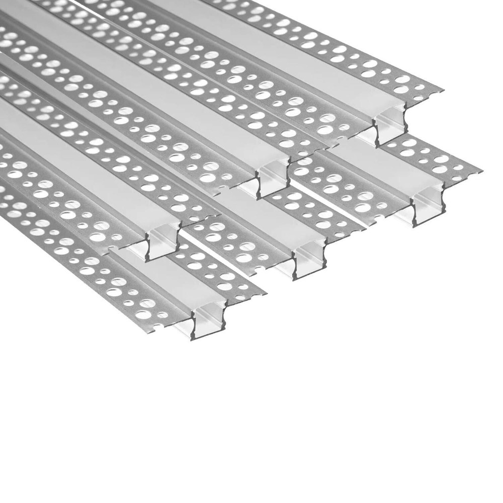 Plaster-in LED Aluminum Channel 6 Pack 6.6FT/2 Meter Plaster LED Light Strip ...