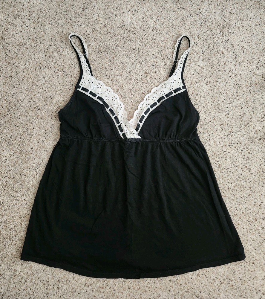 Victoria's Secret Y2k Black Baby doll Pajama Cami Size Medium
