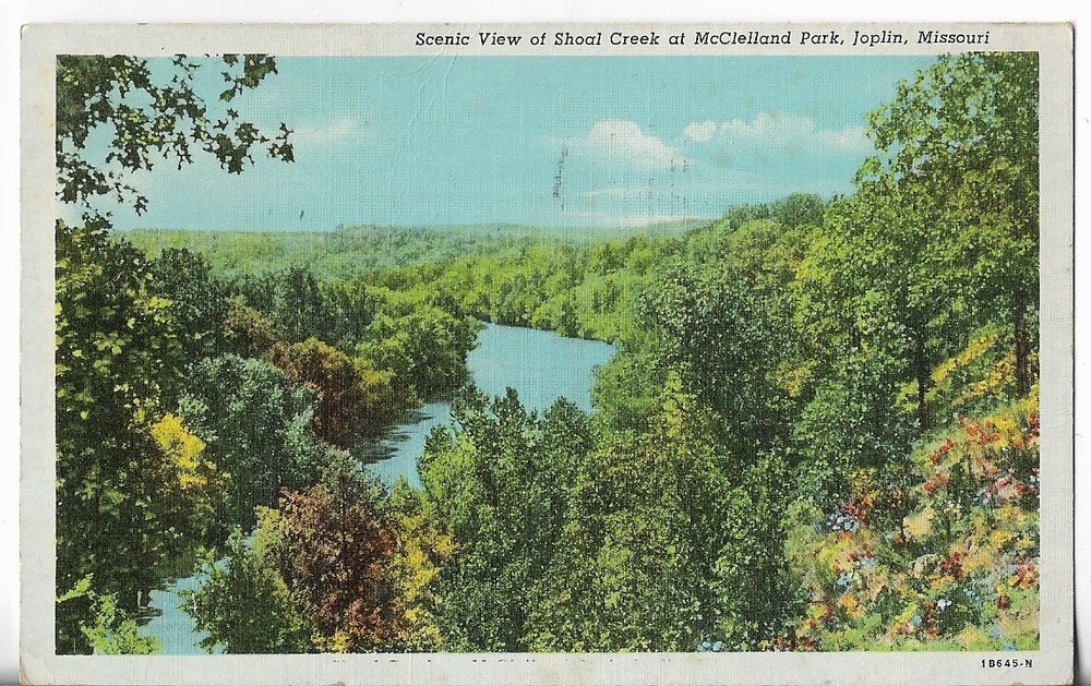 VTG Postcard-Scenic View of Shoal Creek McClelland Park-Joplin, Missouri