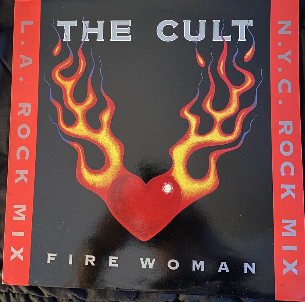 The Cult Fire Woman (L.A. Rock Mix/N.Y.C. Rock Mix) 12” Vinyl Single 1989 VG+VG+