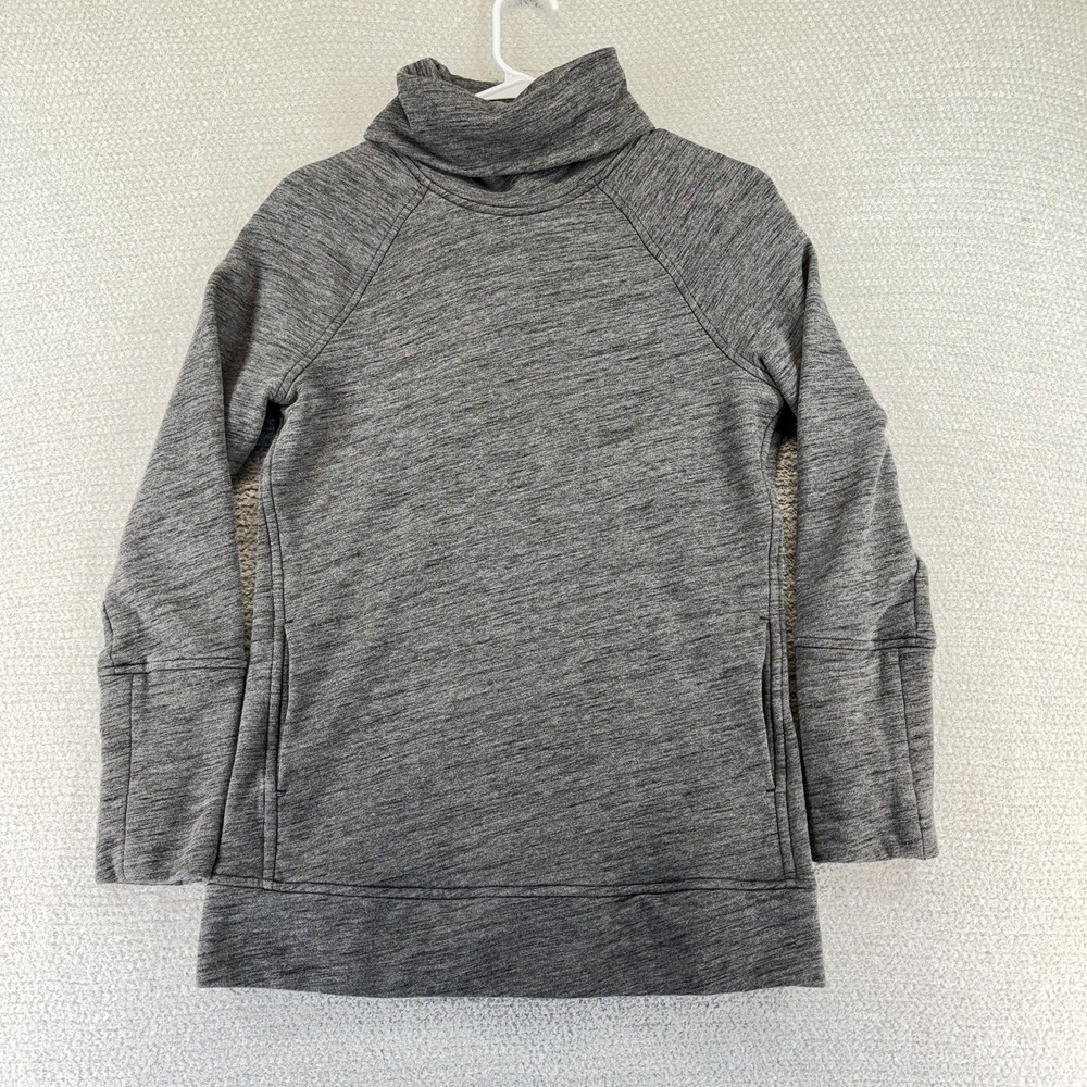 Lululemon To You Tunic Sweatshirt Womens Size 4 XS Gray Pocket Funnel Neck