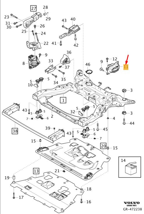 Volvo XC90 MK2 Left Engine Mount 31480549 Genuine OEM New