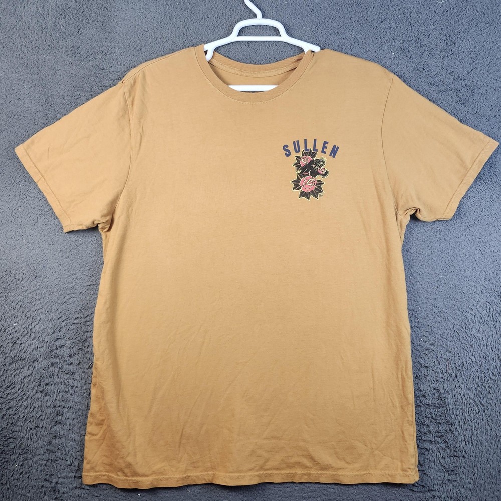 Sullen Art Collective Shirt Mens 2XL Tan Panther Rose Graphic Tattoo Tee