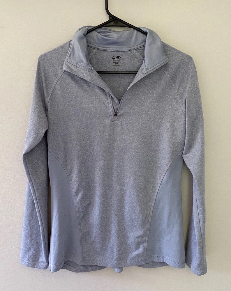 C9 Champion Duo Dry 1/4 Zip Long Sleeve Stretch Athletic Top Shirt Women’s Small