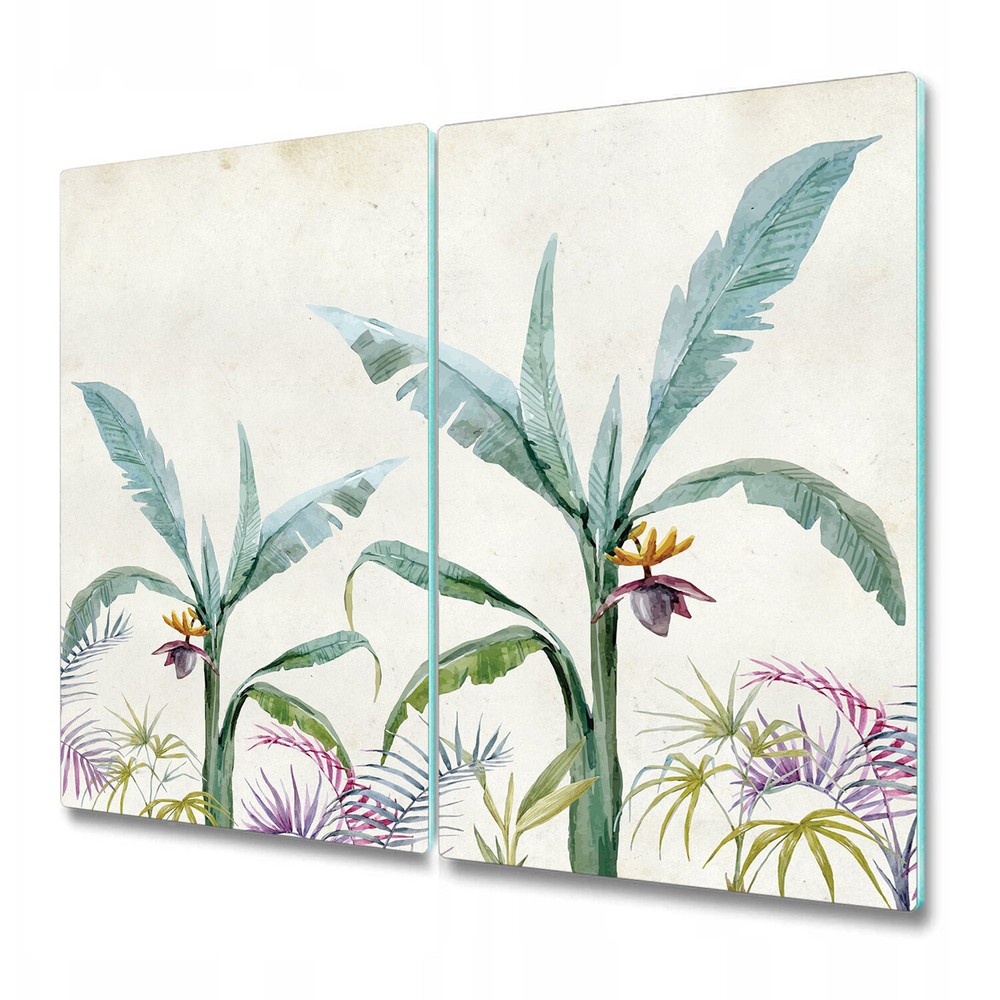 Tempered Glass Chopping Cutting Board Jungle Exotic Floral Tropical 2x30x52