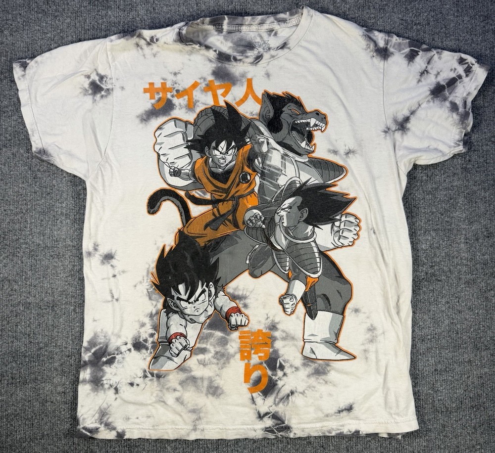 Dragon Ball Z Anime Tie Dye T Shirt Mens Small Goku Vegeta Graphic Tee DBZ