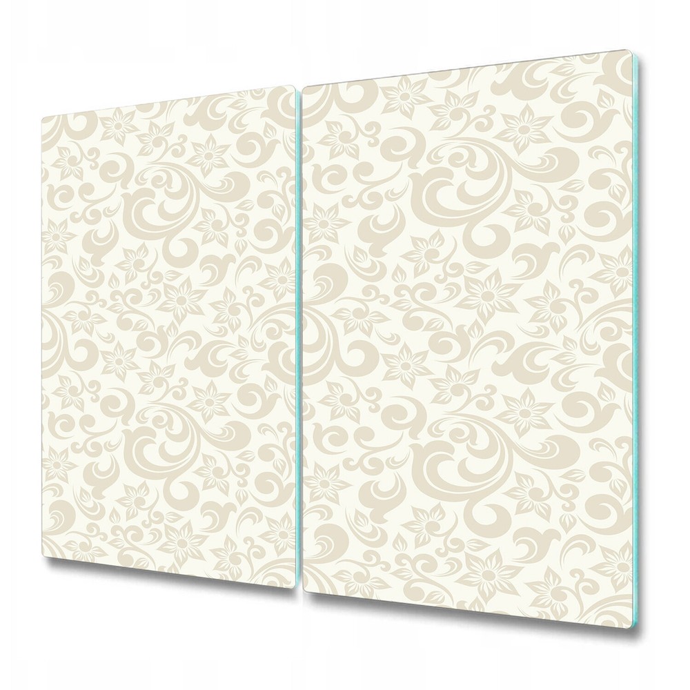 Tempered Glass Worktop Saver Light beige baroque style yellow and grey 2x30x52