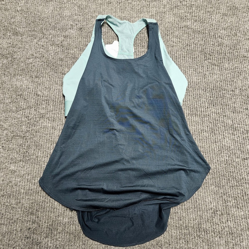 Fabletics Eco-conscious Built-in Bra Swing Tank Large Performance Blue NWT