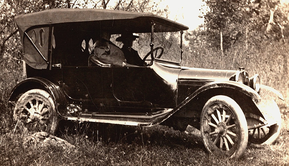Antique Vintage Real Photo Postcard Picture Dodge Car Touring Automobile People