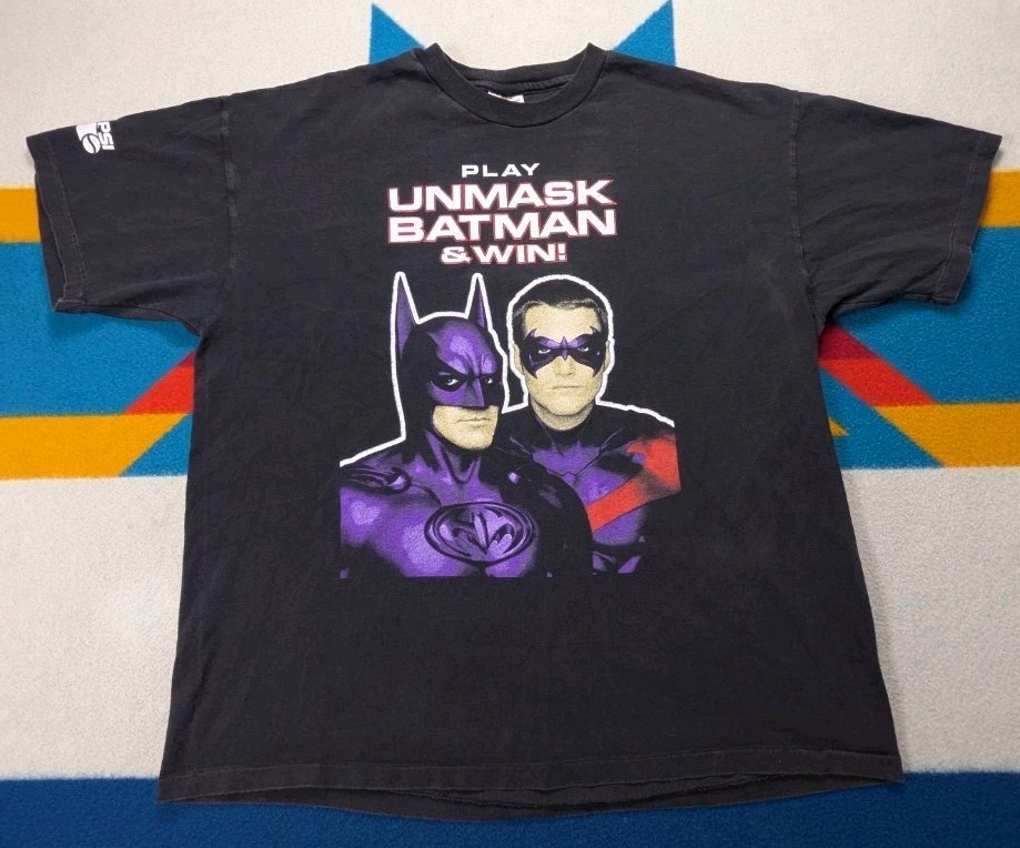 Vintage Batman & Robin Movie Promo Promo Shirt 1997 Single Stitch DC Comics XL