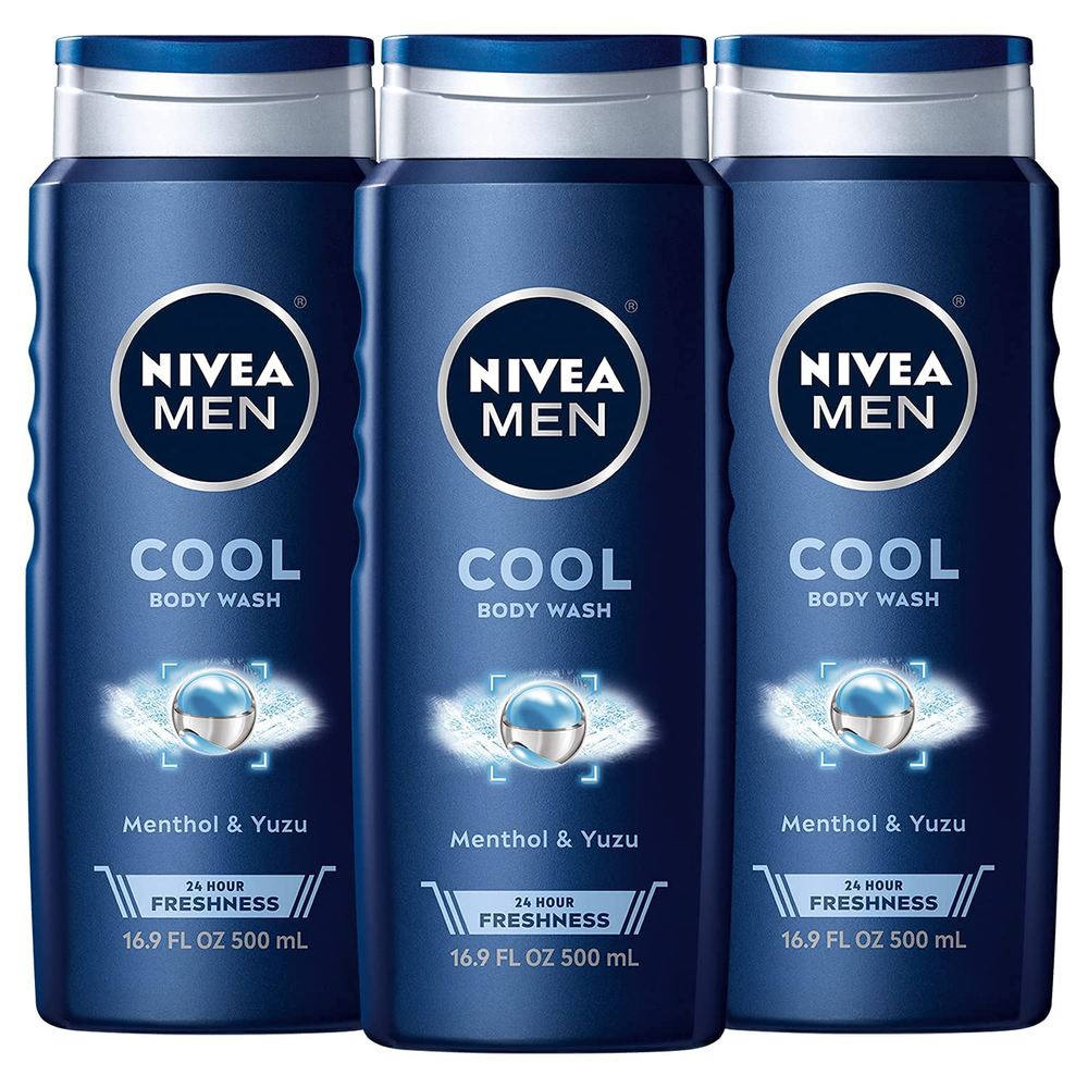 Cool Body Wash with Icy Menthol, Scented Body Wash for Men, Free of Parabens, Ph