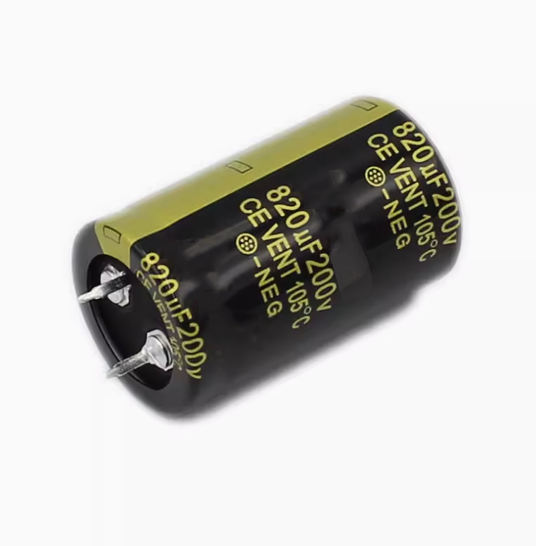 200v 820uf Horn Aluminum Electrolytic Capacitor Adapte Black gold 25x40mm