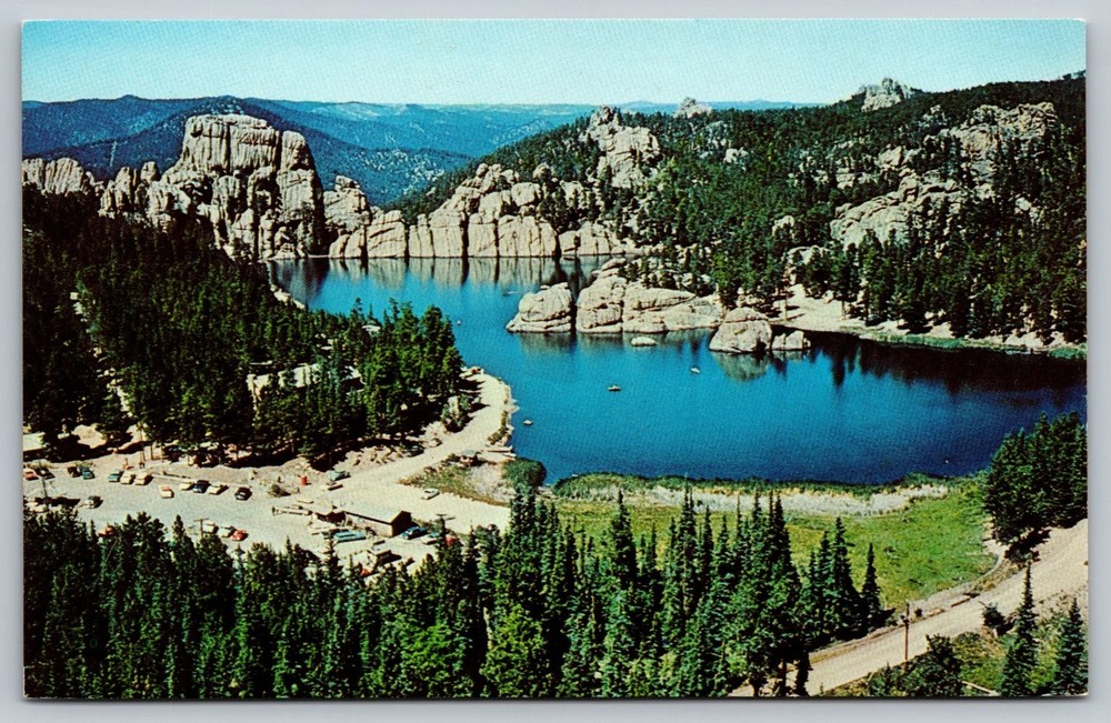 Sylvan Lake Black Hills South Dakota Vintage Linen Postcard