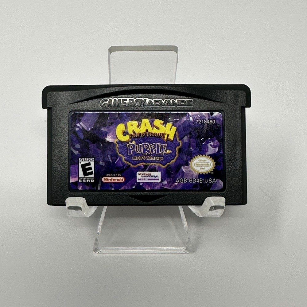 Crash Bandicoot Purple Ripto's Rampage Nintendo Game Boy Advance GBA 2004 Tested