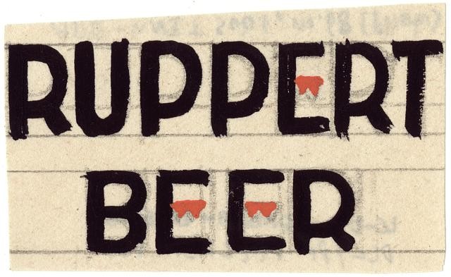 Photo:New York NY 1930s Ruppert Beer Logo Graphic Design Sketch
