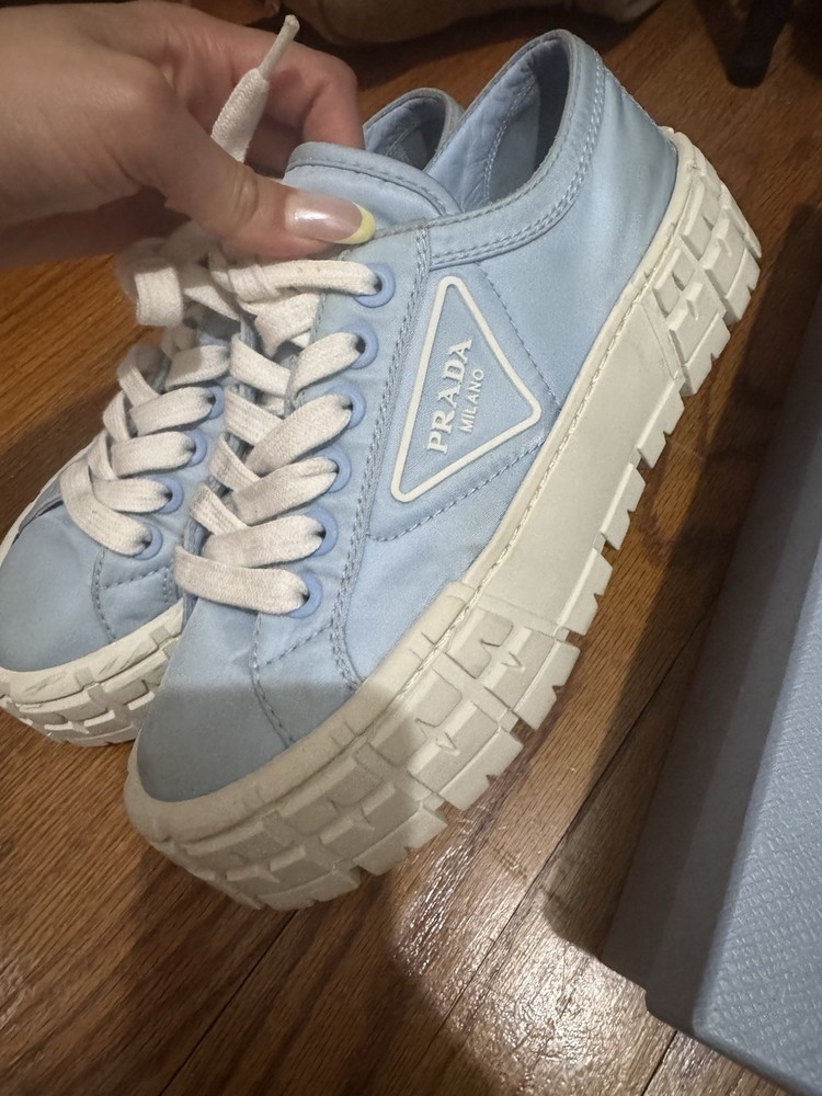 Light Blue Nylon Prada Sneakers for Men & Women