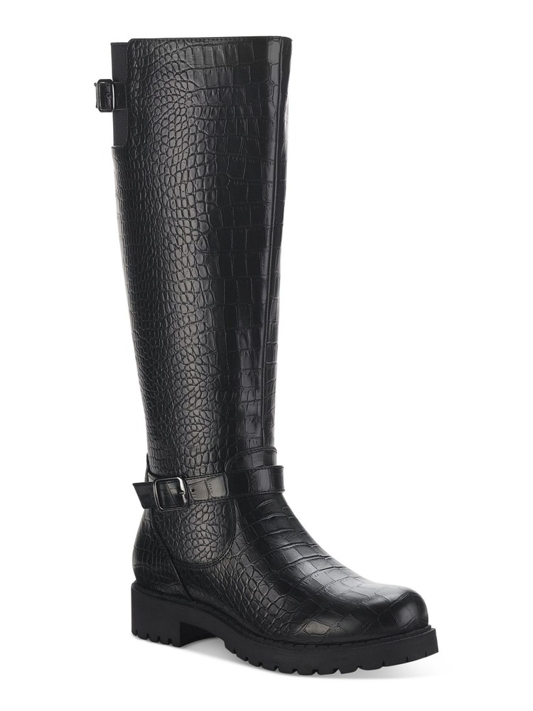 Bota de montar STYLE & COMPANY para mujer negra Goring Elenorr punta redonda tacón bloque 7 M