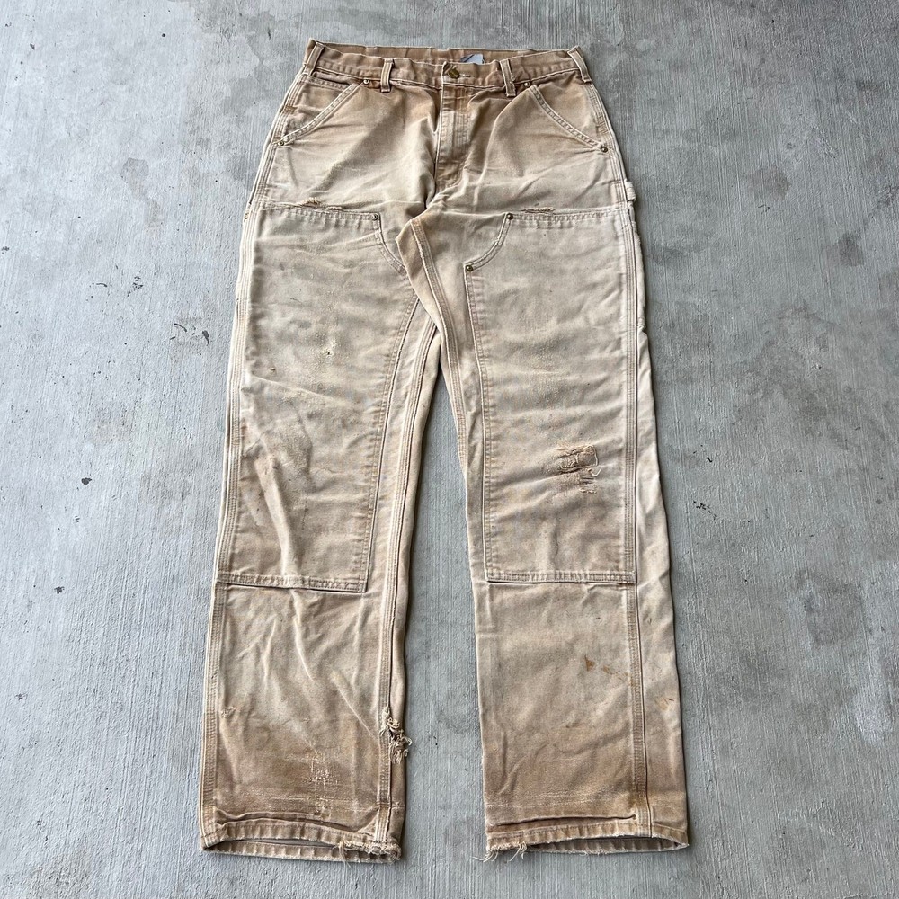 Carhartt faded brown double knee work wear carpenter pants