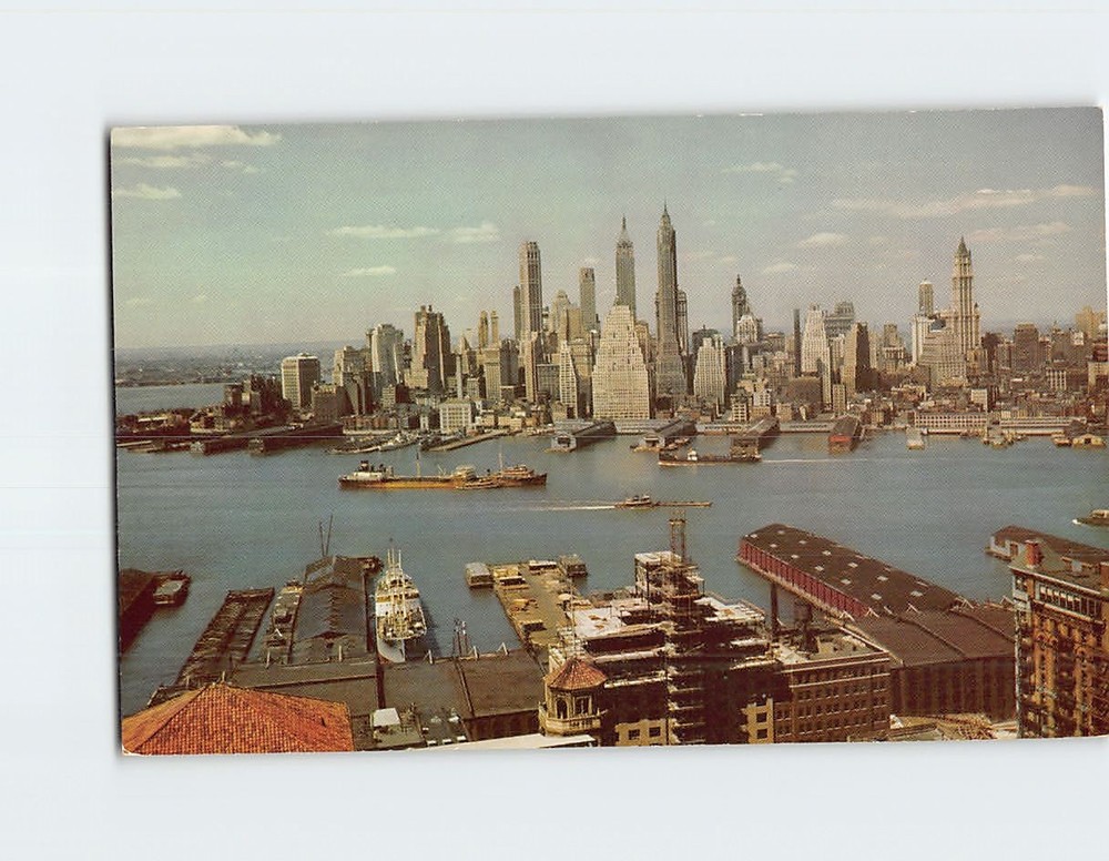 Postcard View of Lower Manhattan New York City New York USA