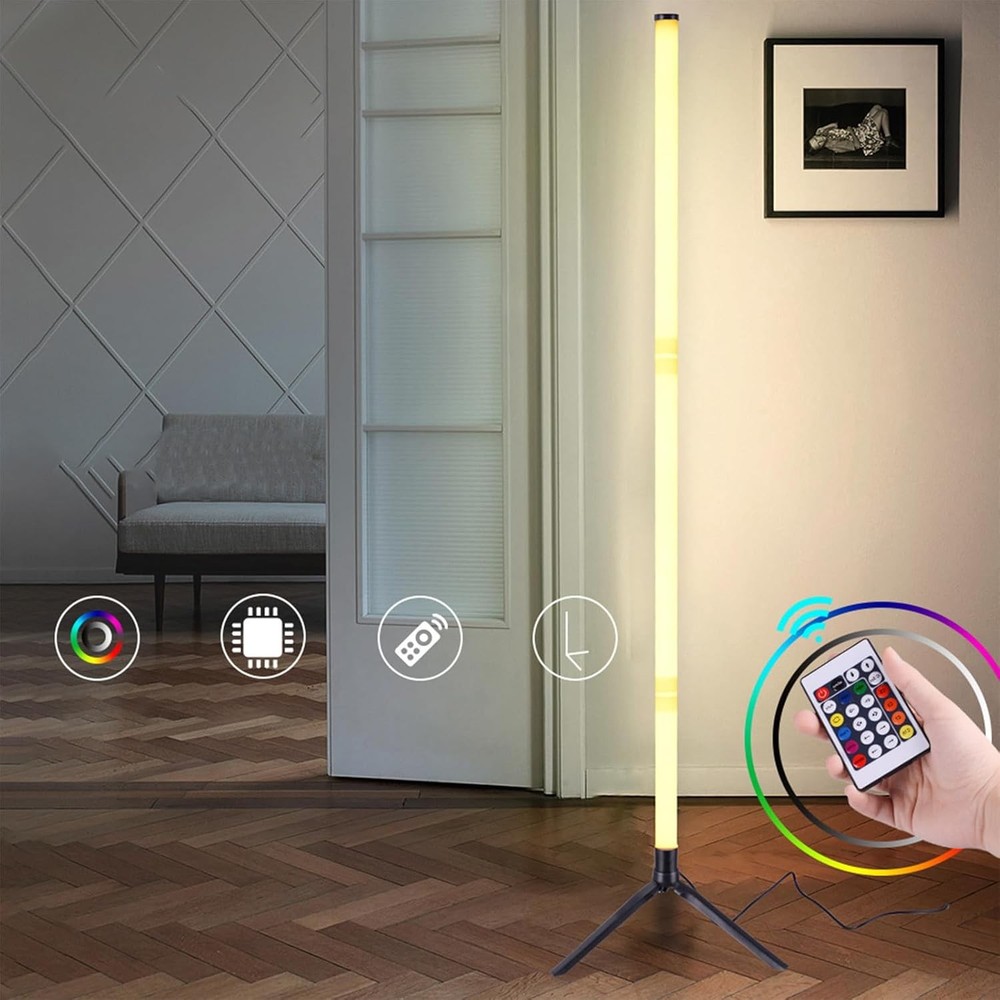 Corner Floor Lamp Decor Lighting Living Room Family Bedroom Color Change Modern
