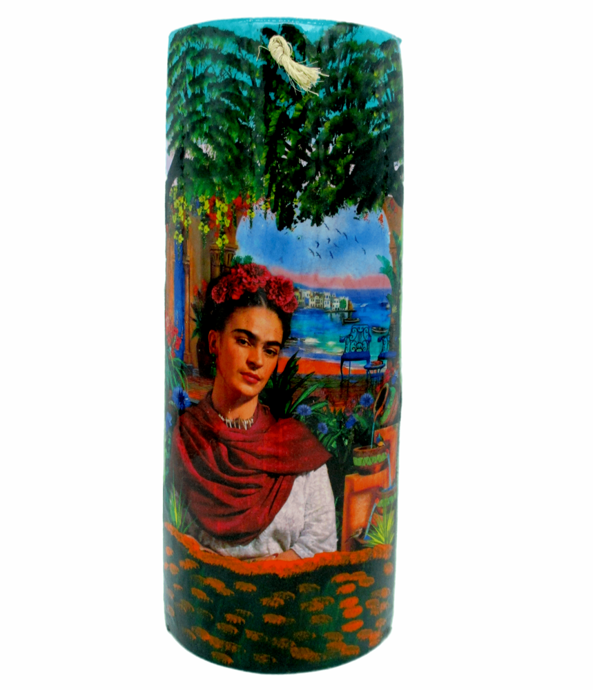 Mexican Clay Pottery Roof Tile Wall Plaque Frida Kahlo Decoupage Art Large 16