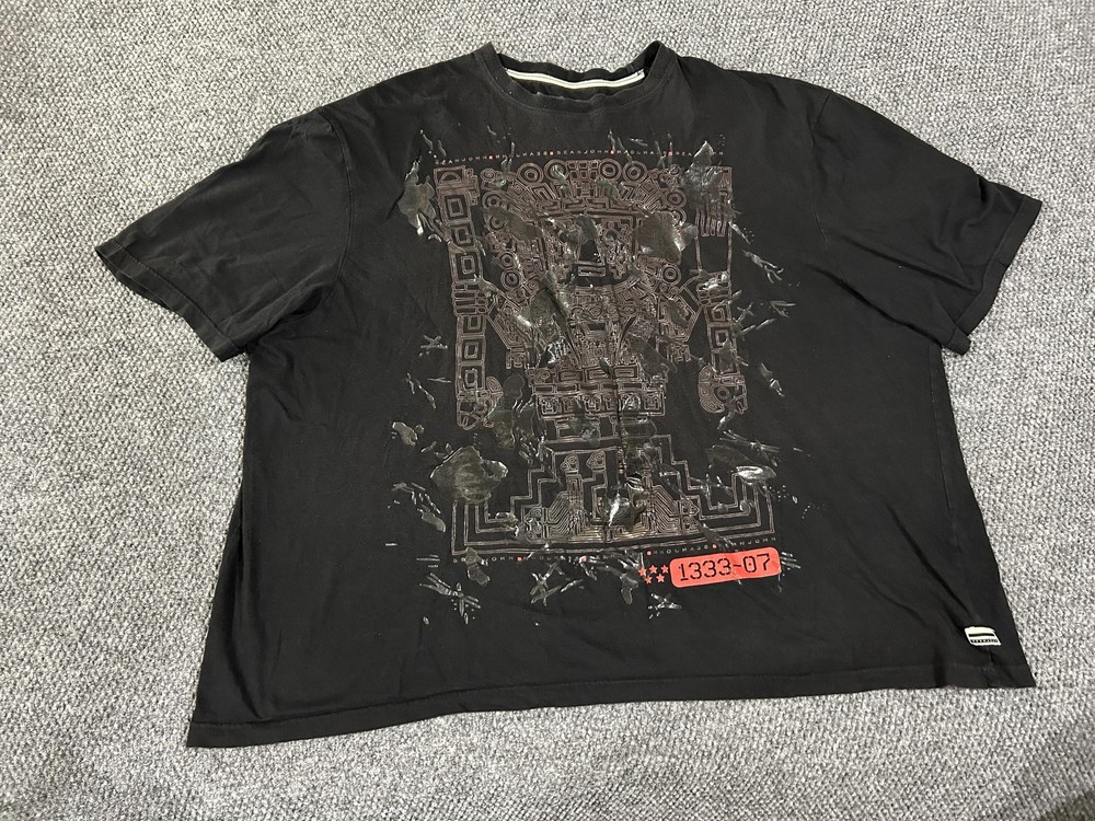 Sean John Shirt Mens Big 4X Black Abstract Foil Graphic Tee 4XB Urban Street-image