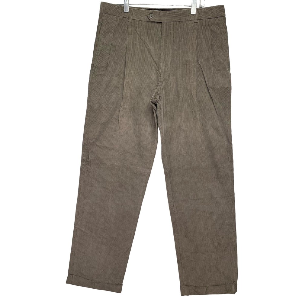 Men's 36R 100% Cotton Pleated Corduroy Pants