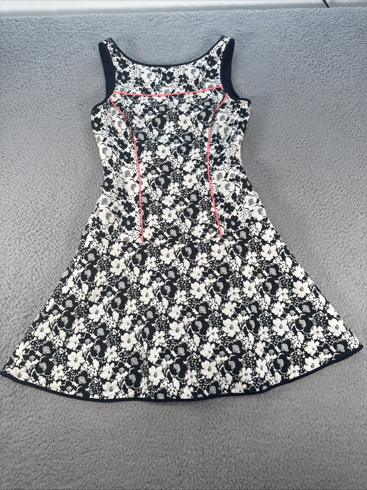 Banana Republic Floral Black White Formal Mini dress Womens Size 00P Zip Back