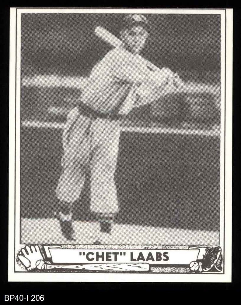 1940 Play Ball Reprint #206 Chet Laabs Browns 8 - NM/MT