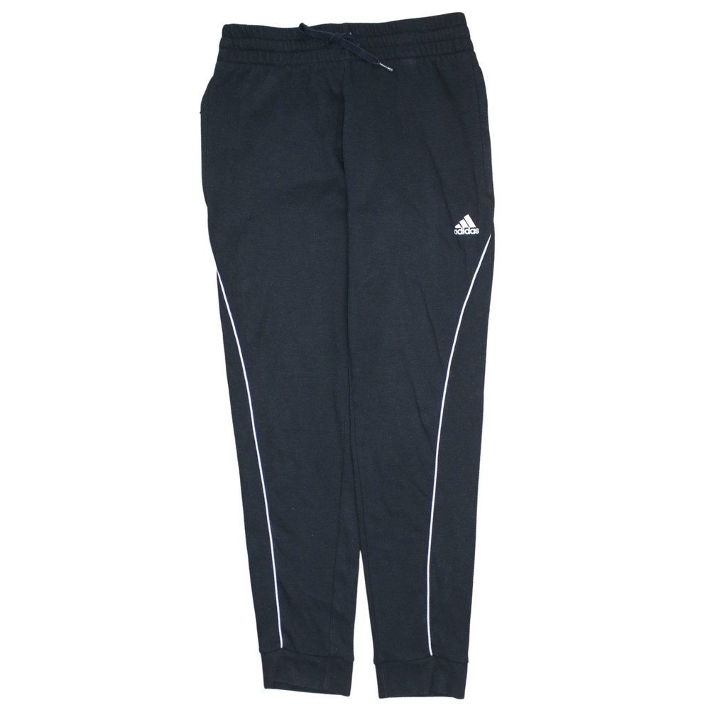 Adidas Mens Joggers Black White Stripe Logo Tapered Leg Elastic Waist Sport S