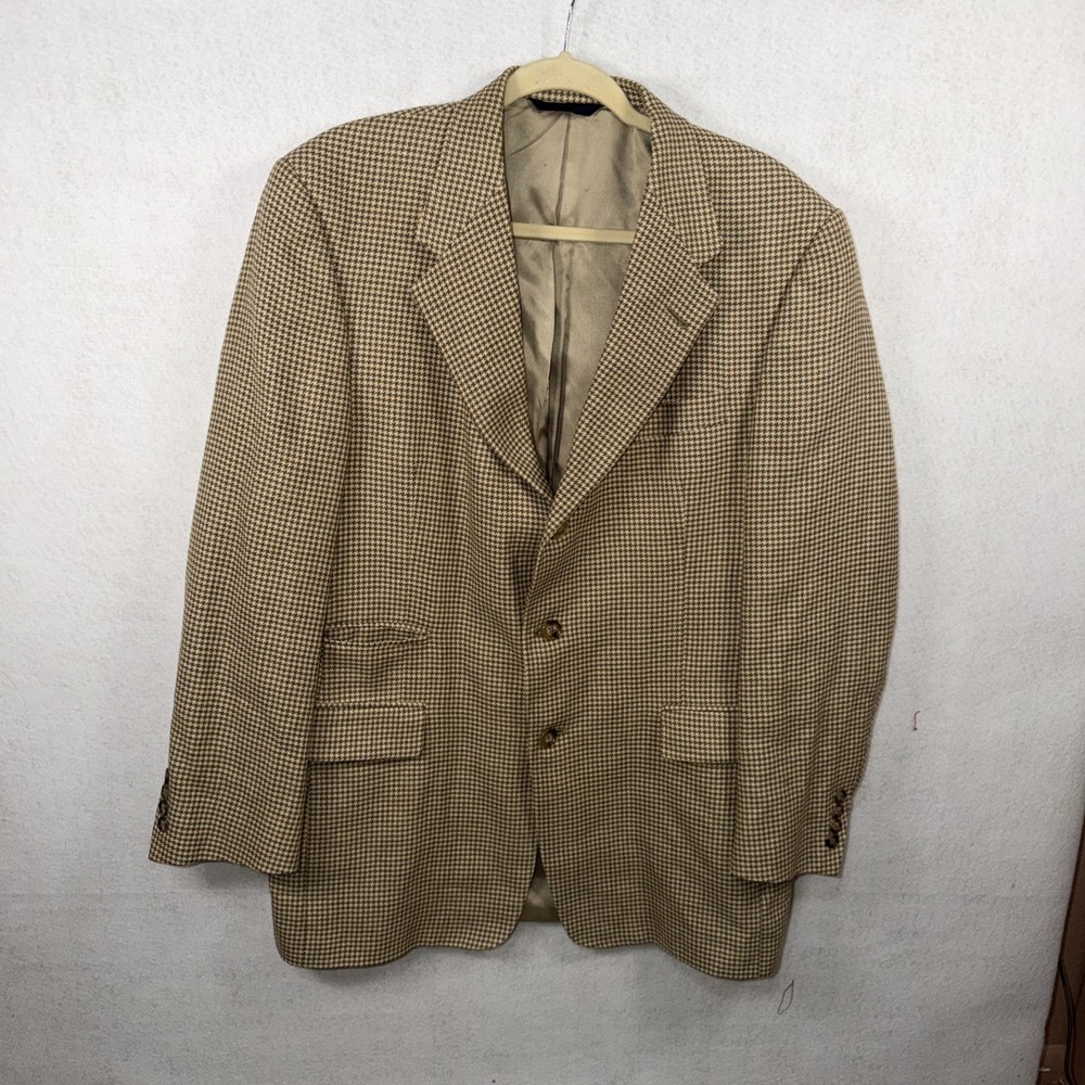 Vintage Men's Burberry Herringbone Houndstooth Blazer 42R Made In USA READ