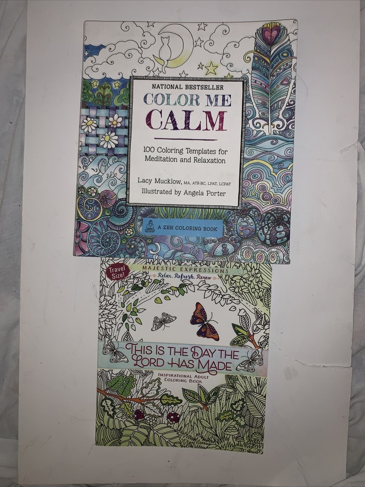 2 adult coloring books Inspirational Meditation Relax New Great Christmas Gift
