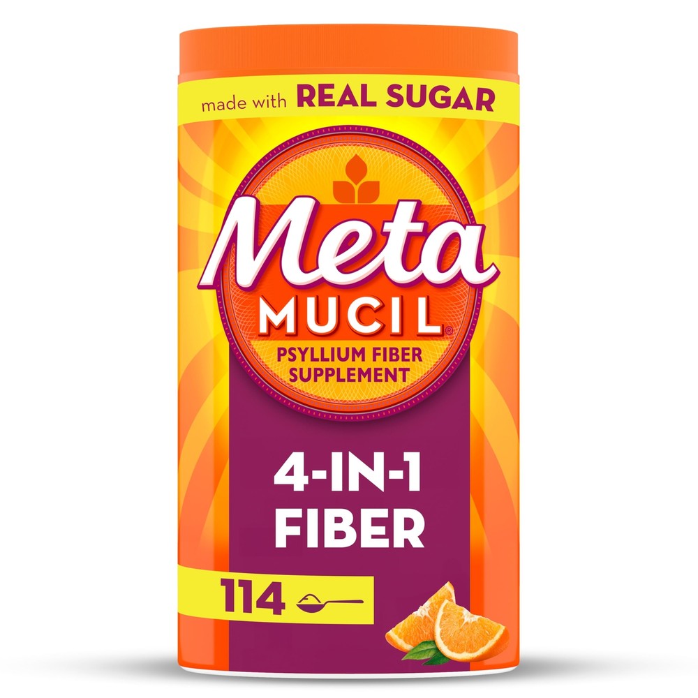 4-in-1 Fiber Supplement for Digestive Health, Psyllium Husk Fiber Powder, Fib...