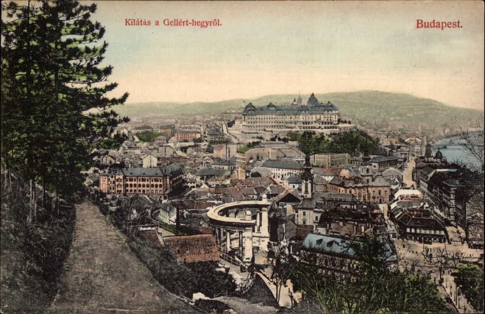 View Gellert Hill Budapest vintage postcard s569