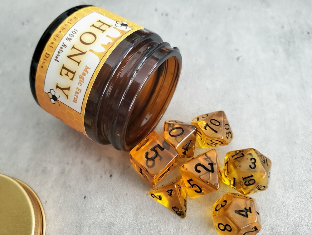 Honey Dice Set | DND Dice | D&D Dice | Dungeons and Dragons