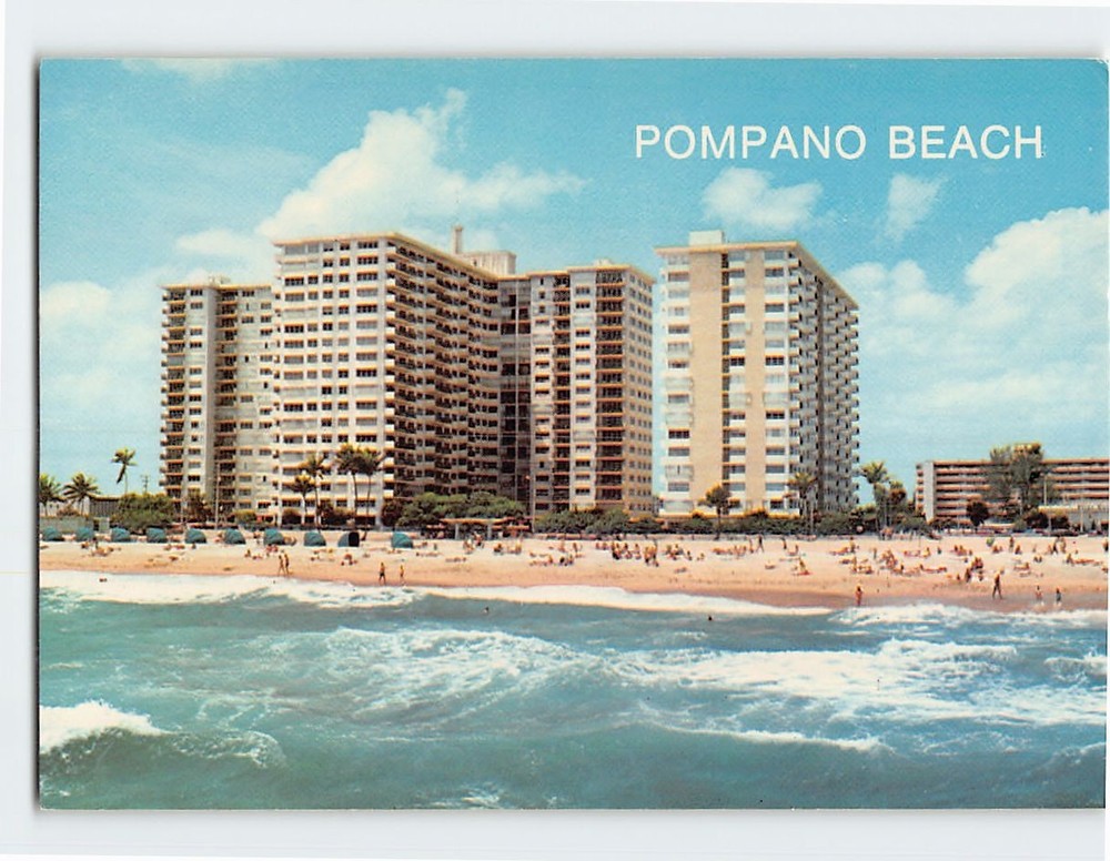Postcard Oceanfront at Pompano Beach Florida USA