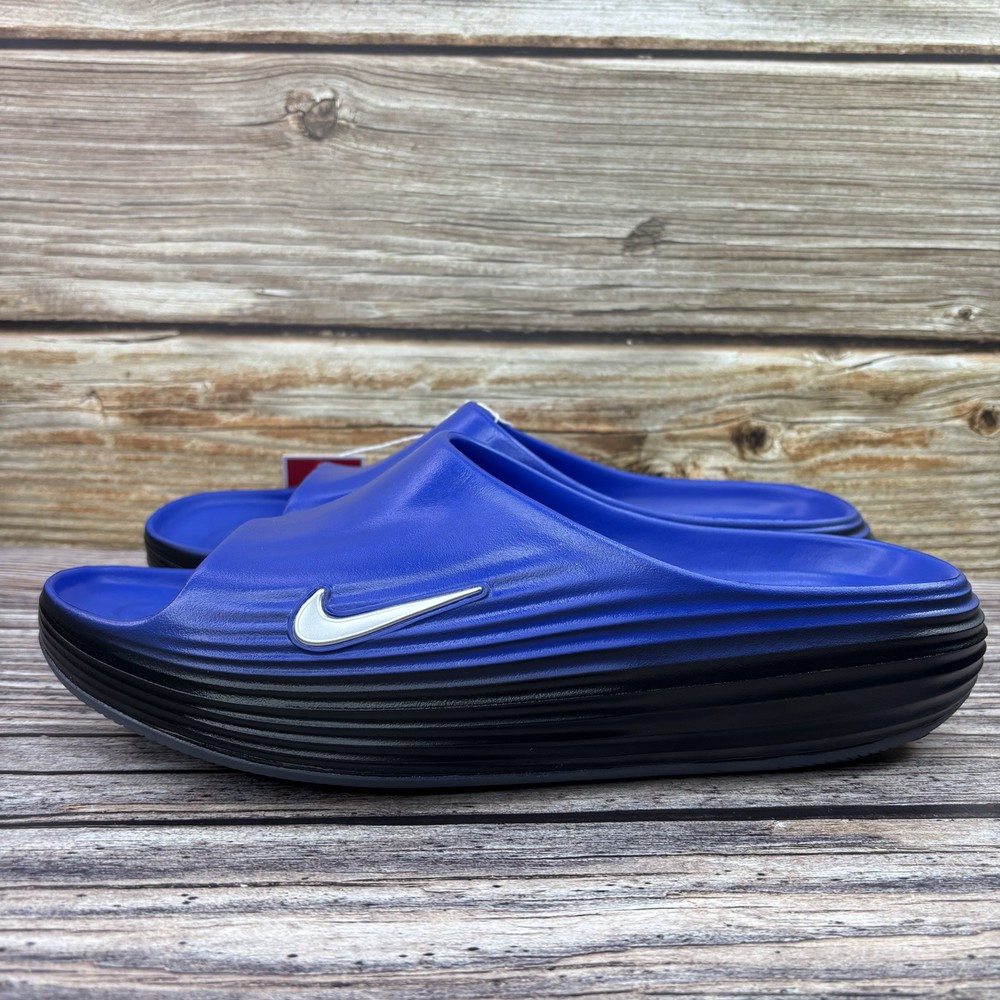 Mens Size 14 Nike ReactX Rejuven8 EYBL PE Blue Black Sandals Recovery IF5624-400