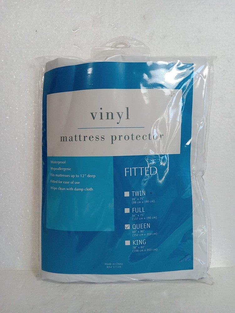 Vinyl Mattress Protector Queen Fitted 12