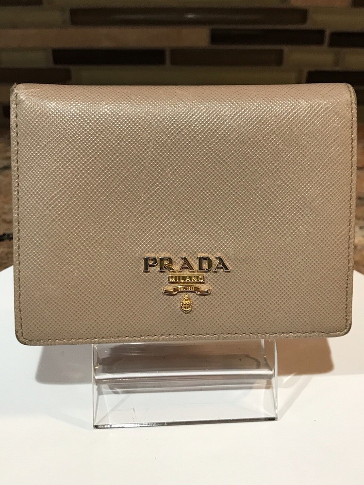 Prada Saffiano Leather Compact Bifold Wallet
