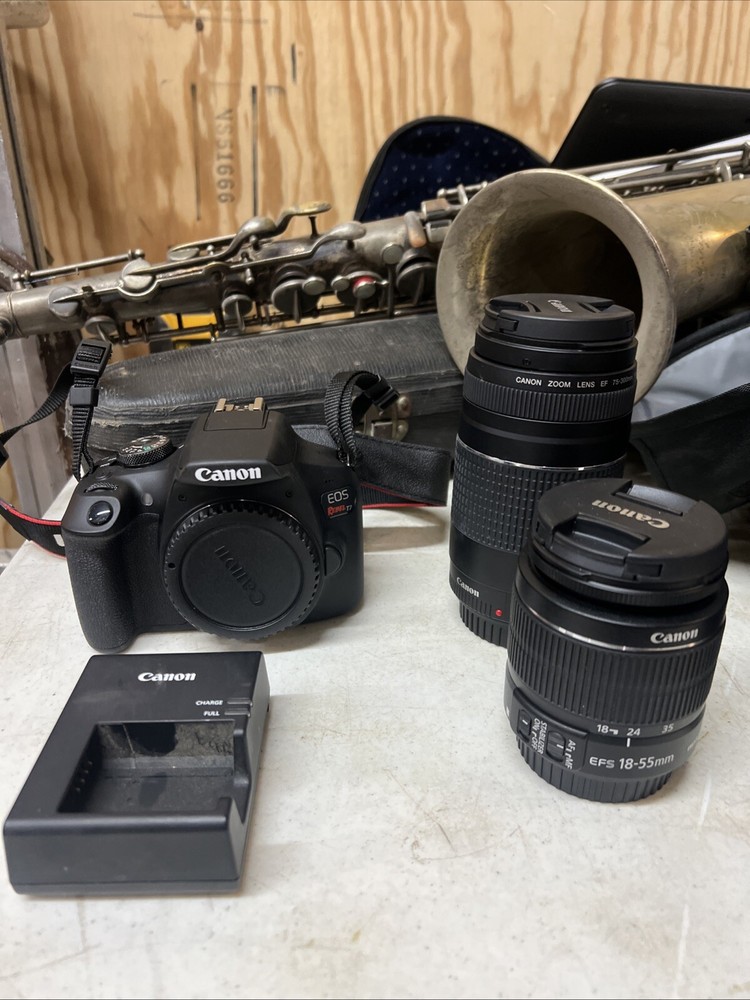 Canon EOS Rebel T7 DSLR Camera and EF-S 18-55mm & 75-300MM IS II Lens Kit