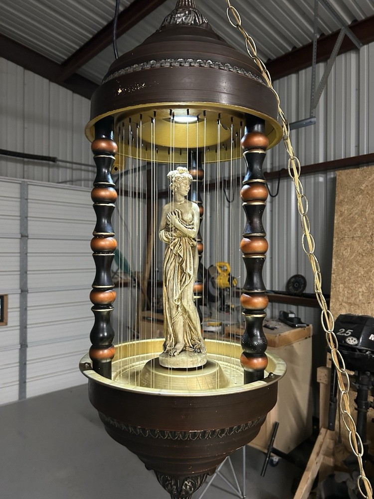 Vintage Creators Inc. Oil Rain Lamp, 1970s Era hanging 36 Inch Goddess.