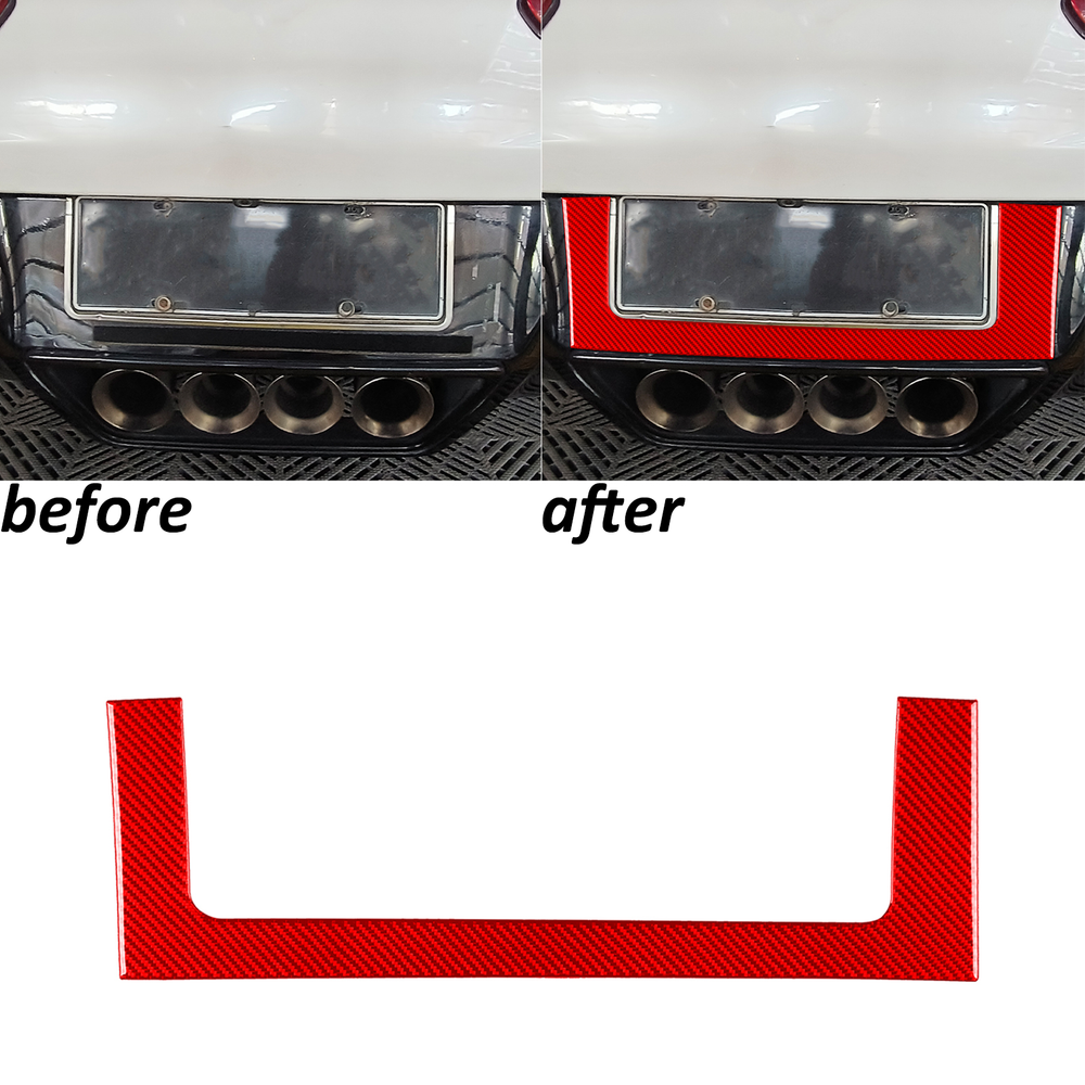Upgrade Your 2014-19 Chevrolet Corvette C7 with Red Carbon Fiber License Plate Frame Trim