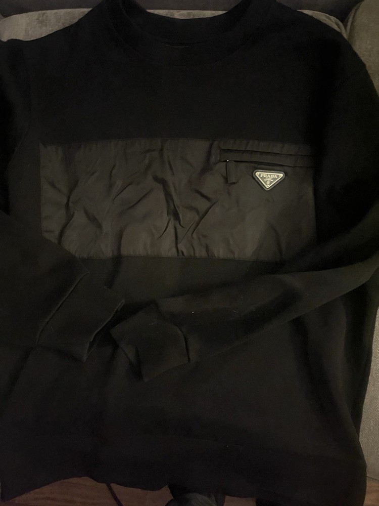 Men’s PRADA Technical Jumper Size XL Black 100% Authentic