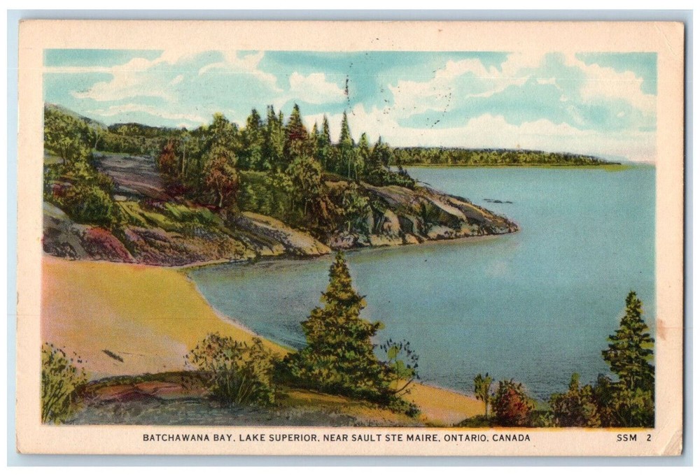 1948 Batchawana Bay Lake Superior Near Sault Ste Marie Ontario Canada Postcard