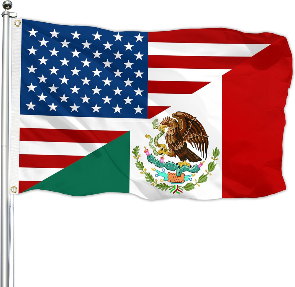 America and Mexico Friendship Flag Mexican Flag 3X5 Ft Polyester Outdoor Flag fo