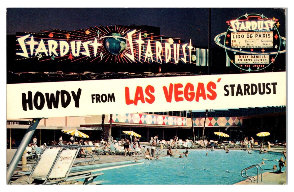 Las Vegas Nevada Stardust Hotel & Swimming Pool Vintage Postcard