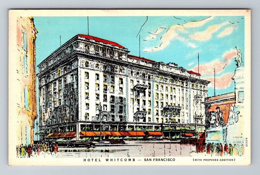 San Francisco, CA-California, Hotel Whitcomb Civic Center View Vintage Postcard
